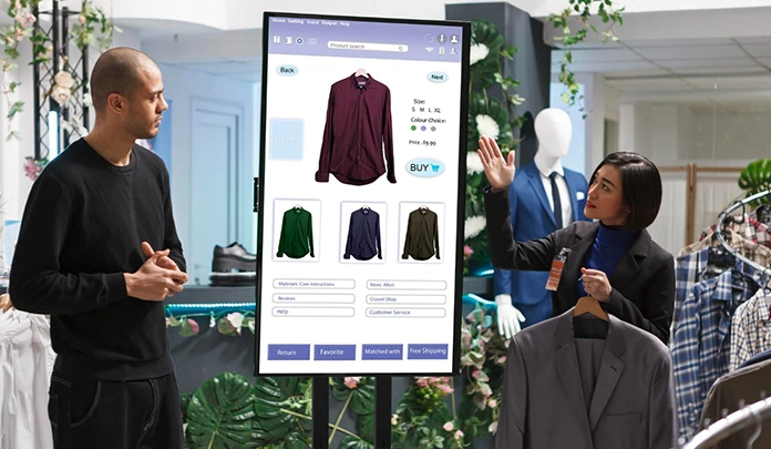 Retail touch screen kiosk for digital signage and interactive display in Abu Dhabi UAE