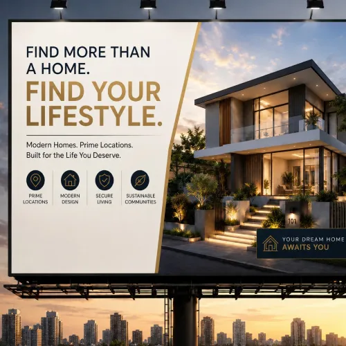 Billboard Advertising in Modern Cityscape