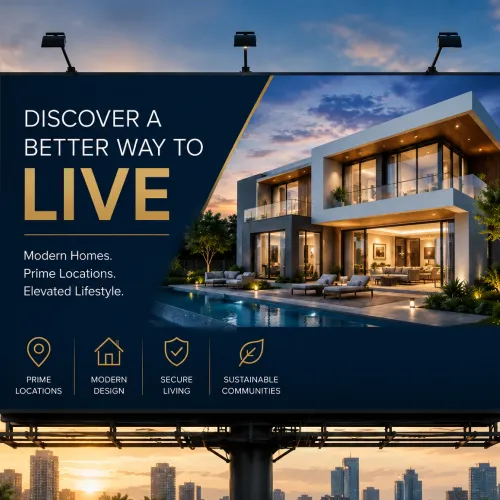 Billboard Advertising in Modern Cityscape